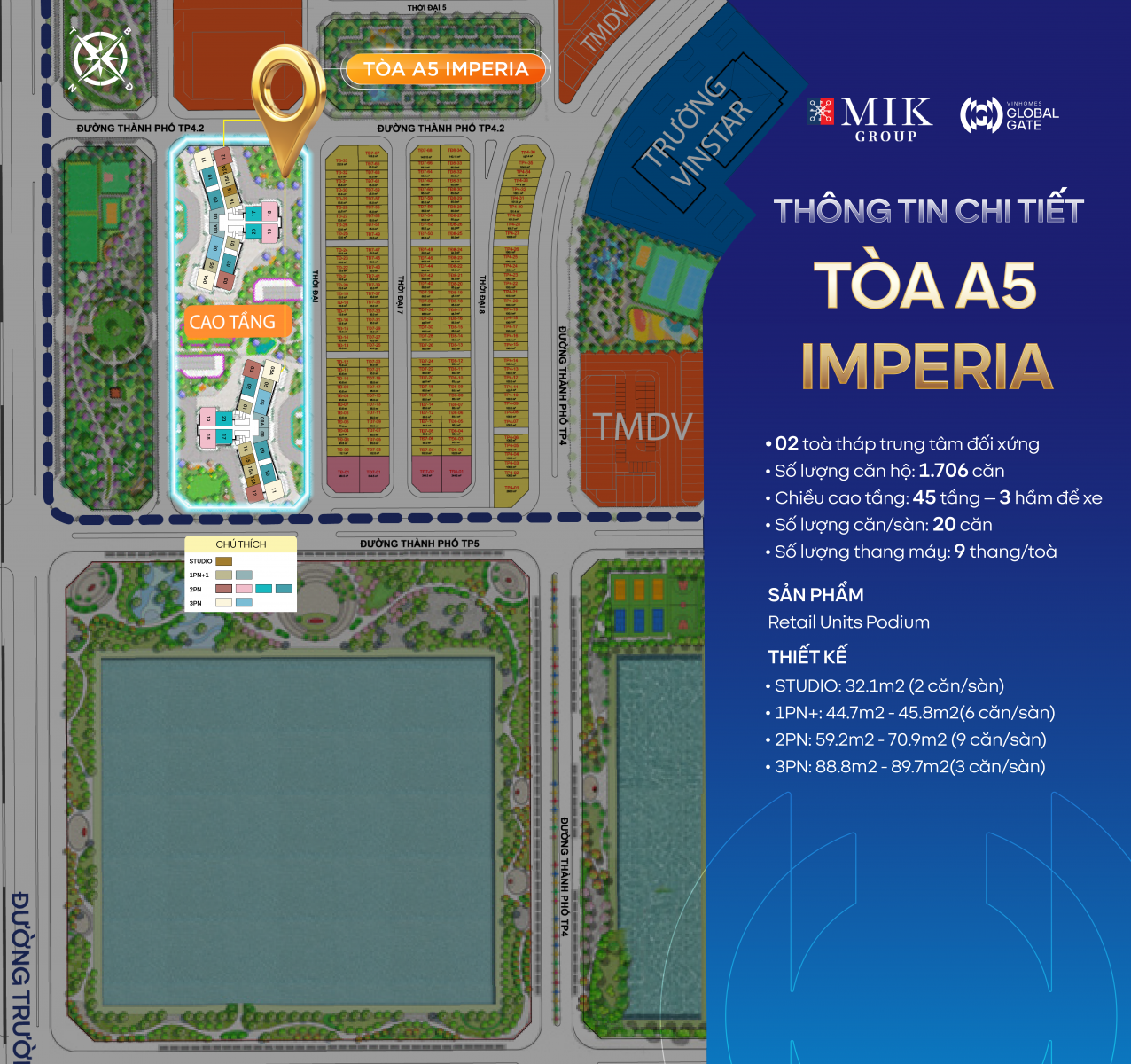 vị trí tòa A5 chung ư Imperia Cổ Loa