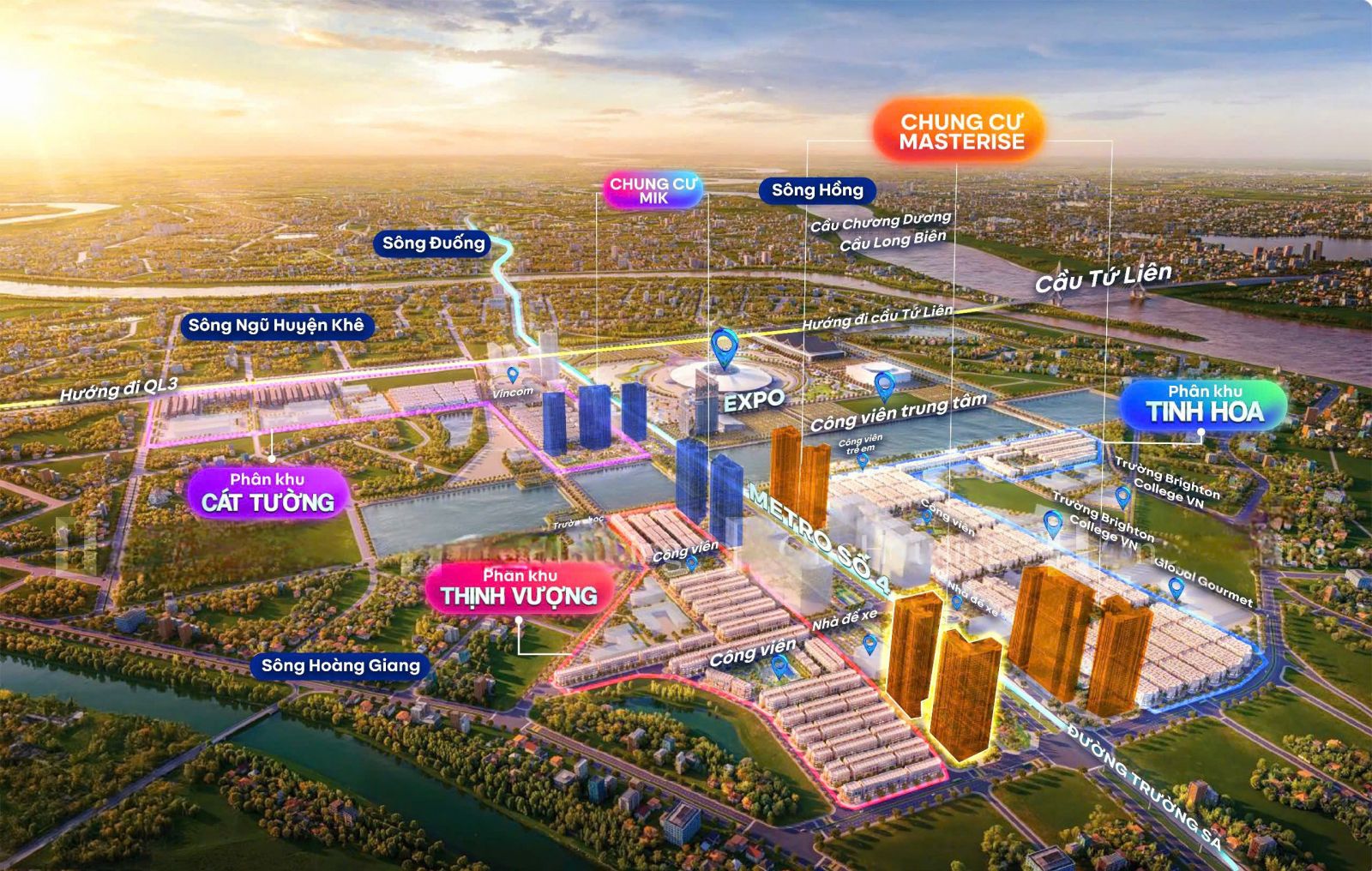 vị trí các toàn chung cư Materi Sky Avenue
